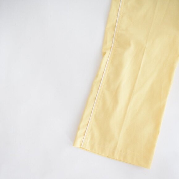 Vintage 80s  Court Club Yellow Elastic Waist Capri Pants with Piping Detail S - Picture 7 of 13